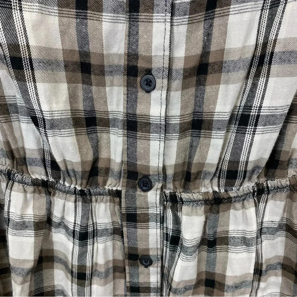 Lane Bryant Plaid Flannel Button Up Cinched Waist Top Size 22/24 - Picture 3 of 6